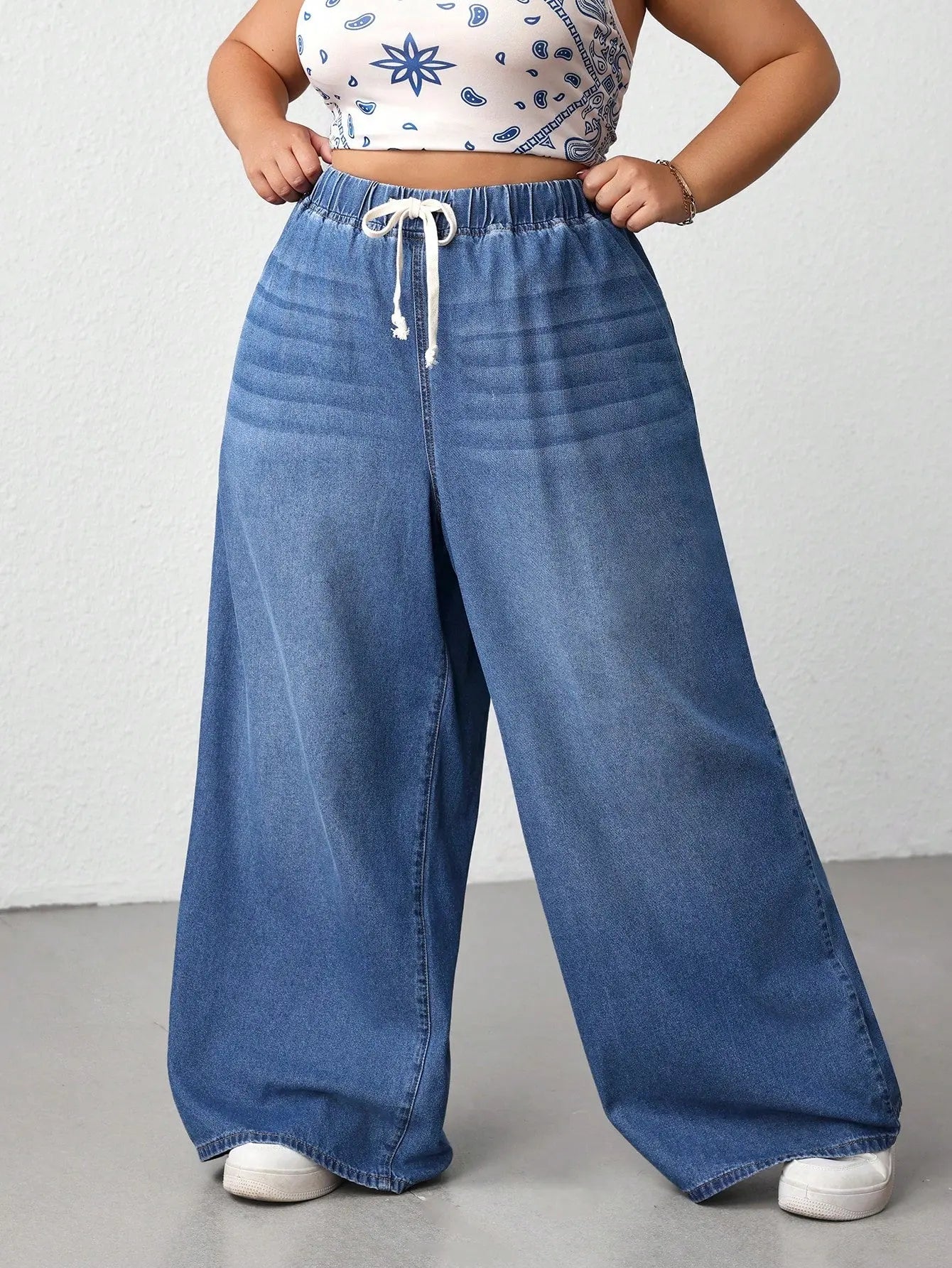 Plus Size Oversized Wide-Leg Jeans | CURVE+ Lightweight Summer Denim Pants | Shopulia