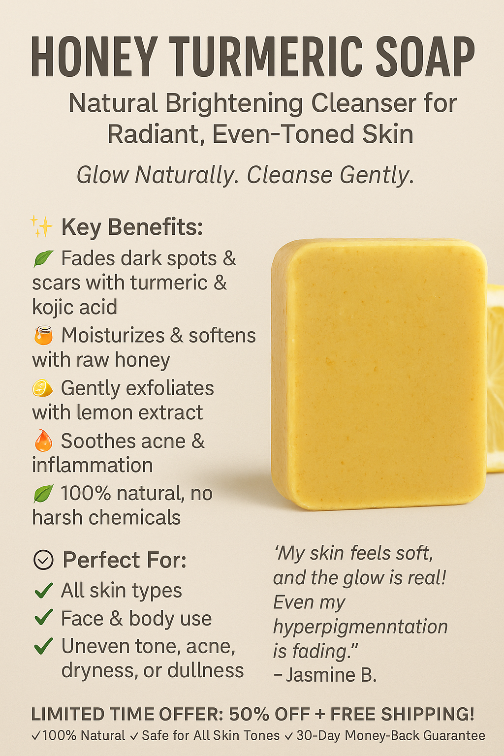Honey Turmeric Soap – Natural Cleanser for Radiant, Even-Toned Skin - Shopulia