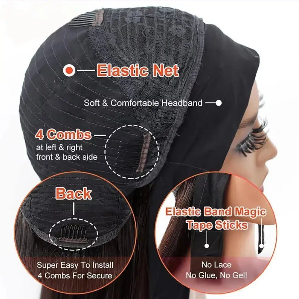 16-40nch 200 Density Headband Wig Body Wave Brazilian Human Hair Wig Without Glue Full Machine Made Ready To Wear Wigs For Women | Shopulia
