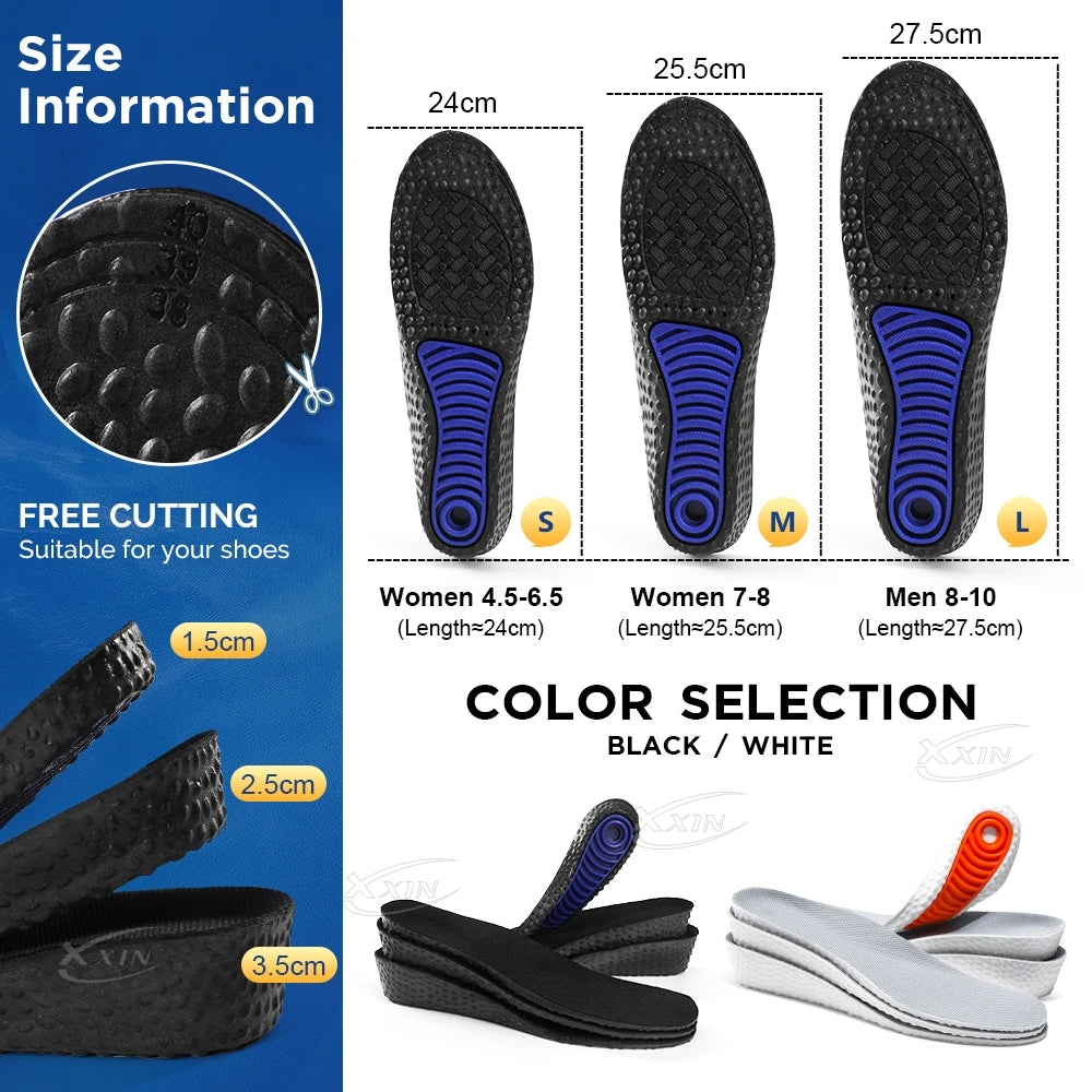 Height Increasing Insoles (1.5 cm / 2.5 cm / 3.5 cm | 0.6 in / 1.0 in / 1.4 in) – Discreet Lift Inserts for Men & Women - Shopulia