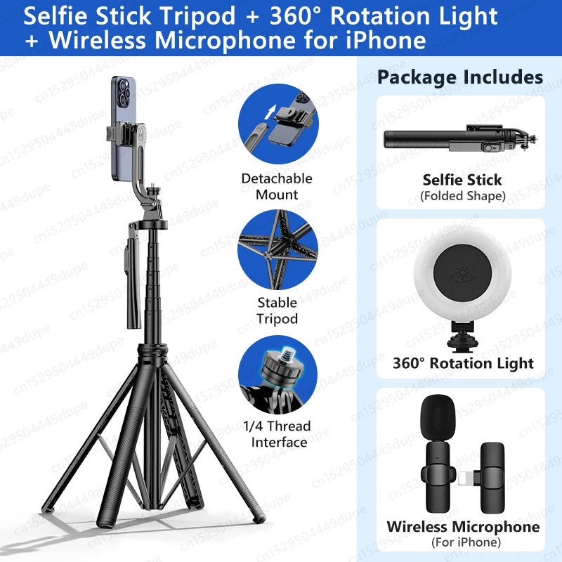 Tripod for Smartphone Light Camera,Tripods Stand with Wireless Bluetooth,Selfie Stick brackets with Phone Holder for Vlog/Video Shopulia