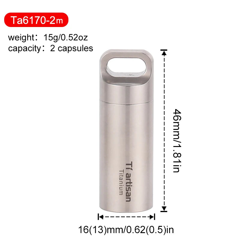 Tiartisan™ Waterproof Titanium Pill Bottle – Mini EDC Medicine Case Shopulia