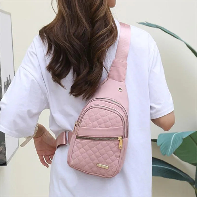 Secure & Organized: Lightweight Oxford Sling with Interior Zipper Pocket - Shopulia