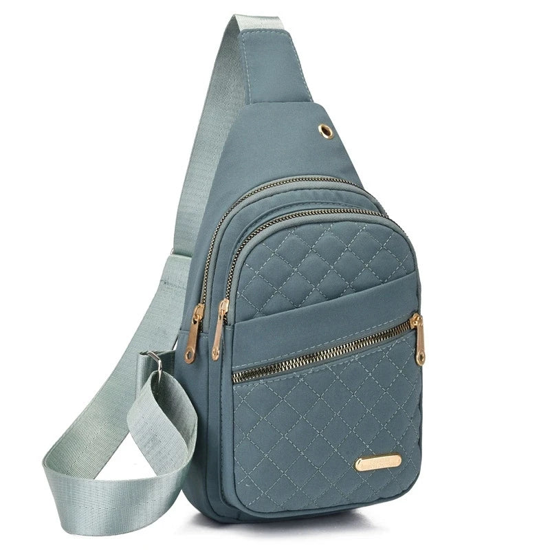 Secure & Organized: Lightweight Oxford Sling with Interior Zipper Pocket - Shopulia