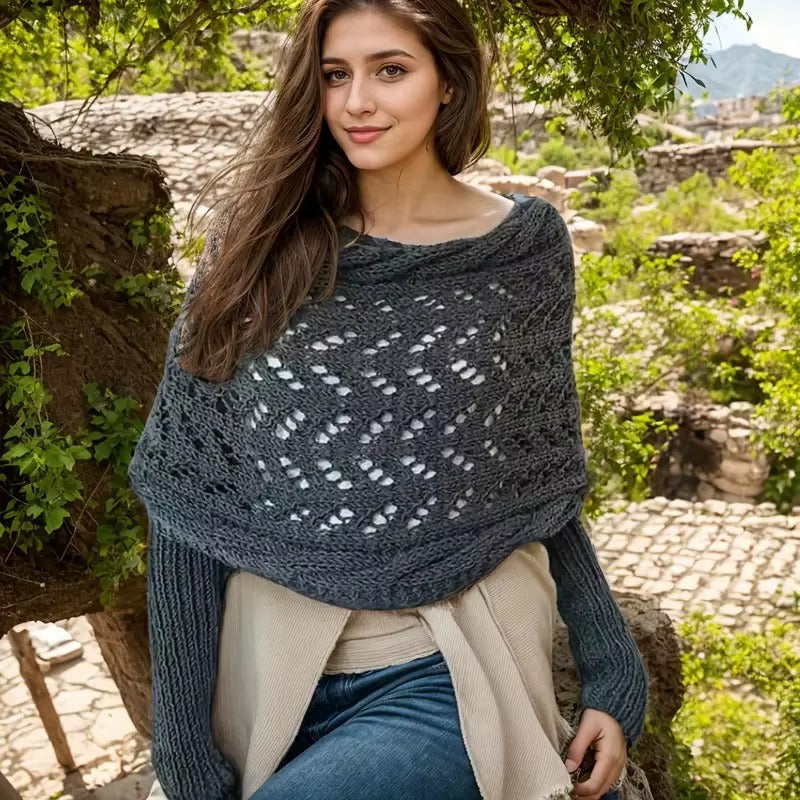 The CozeWrap: All-in-One Knitted Scarf with Sleeves | Winter Wear for Women - Shopulia