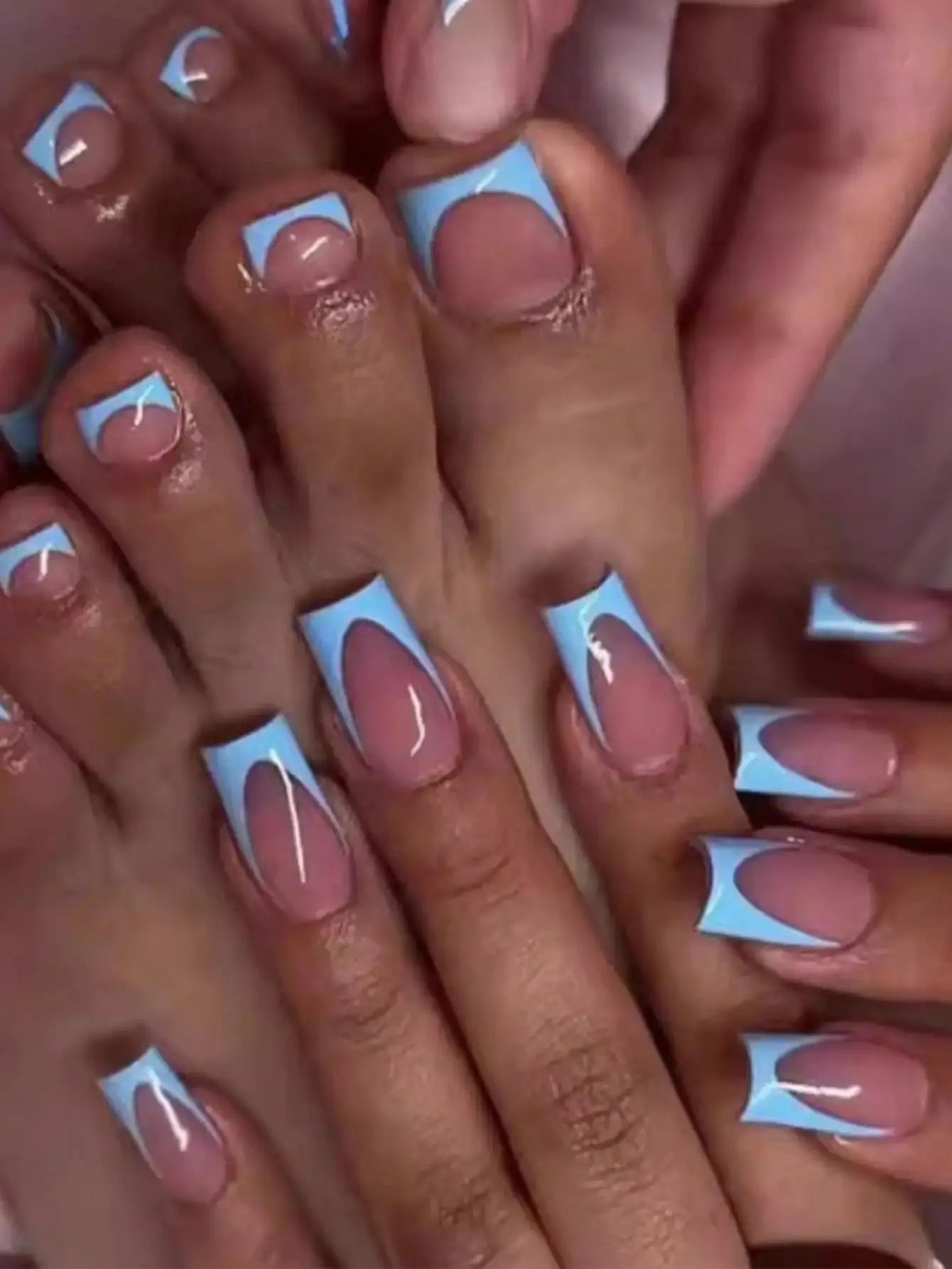 “Full Cover Nude Fake Toenails – French Black Border Set for Women” | Shopulia
