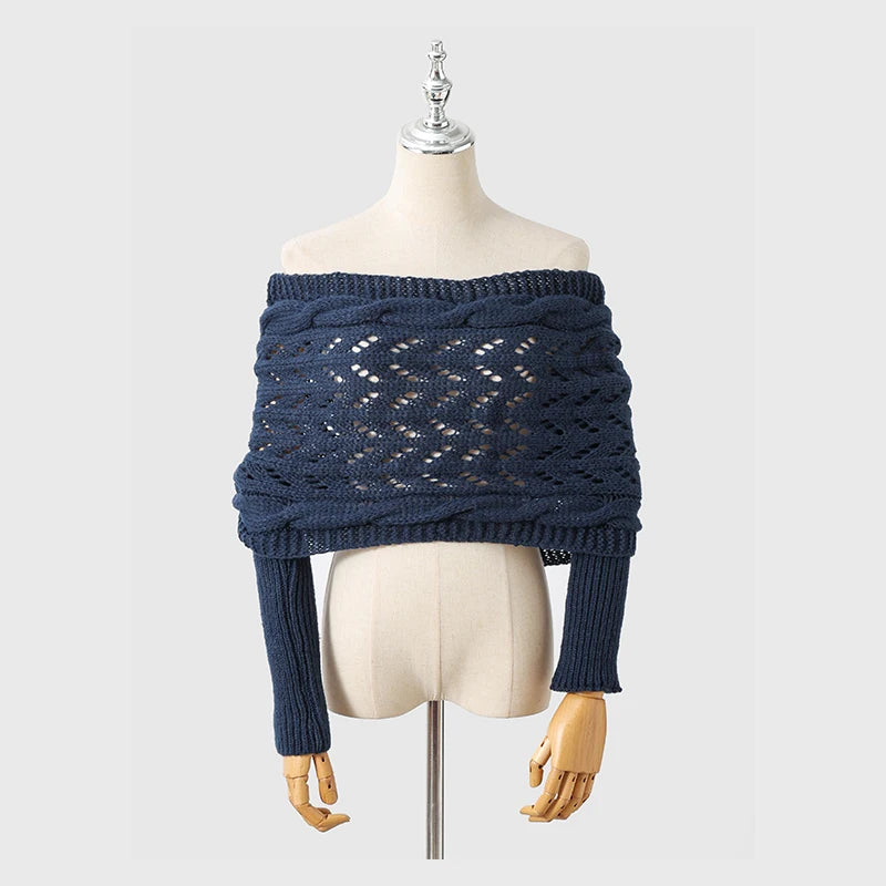 The CozeWrap: All-in-One Knitted Scarf with Sleeves | Winter Wear for Women - Shopulia
