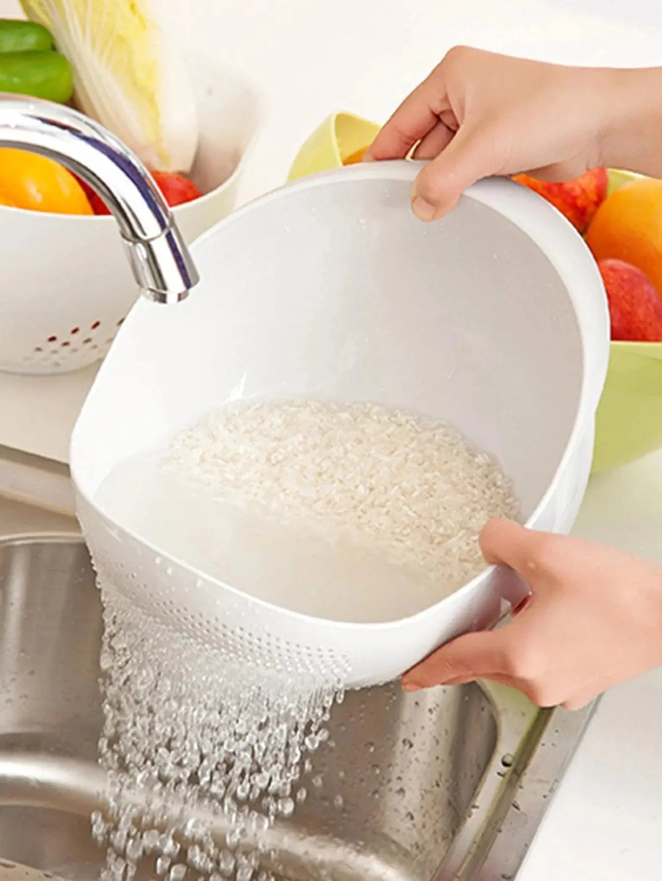 Handy Kitchen Strainer Set Fruit & Rice Drain Basket” | Shopulia
