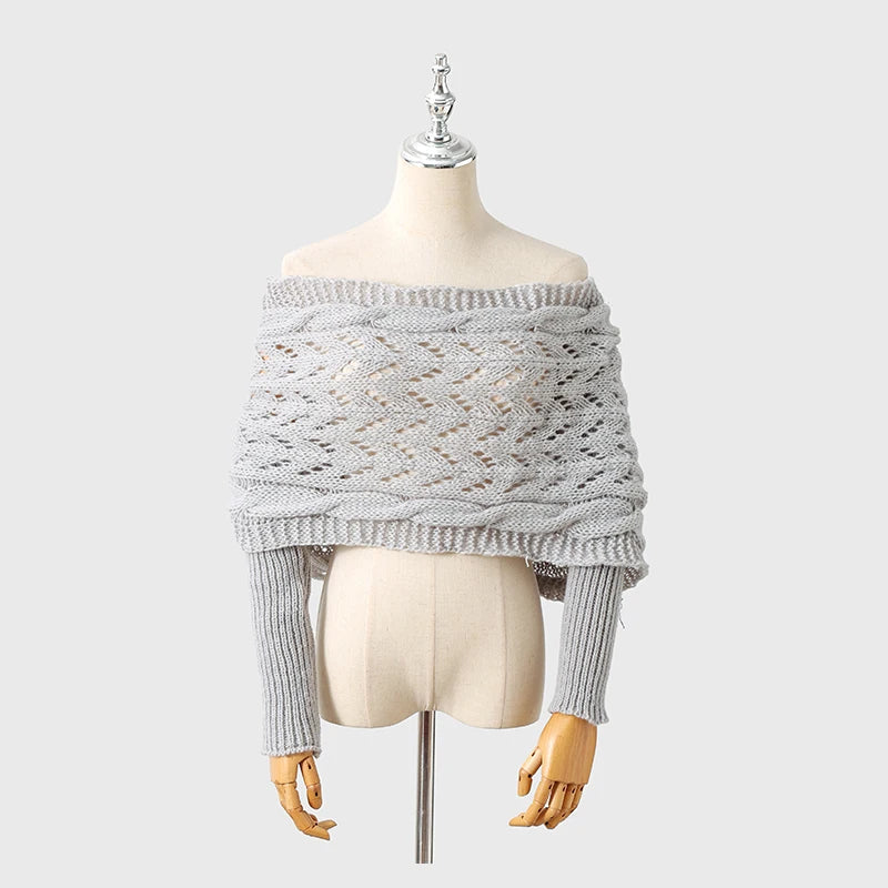 The CozeWrap: All-in-One Knitted Scarf with Sleeves | Winter Wear for Women - Shopulia