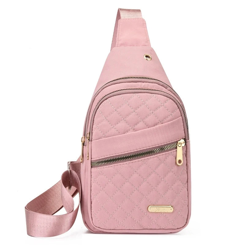 Secure & Organized: Lightweight Oxford Sling with Interior Zipper Pocket - Shopulia