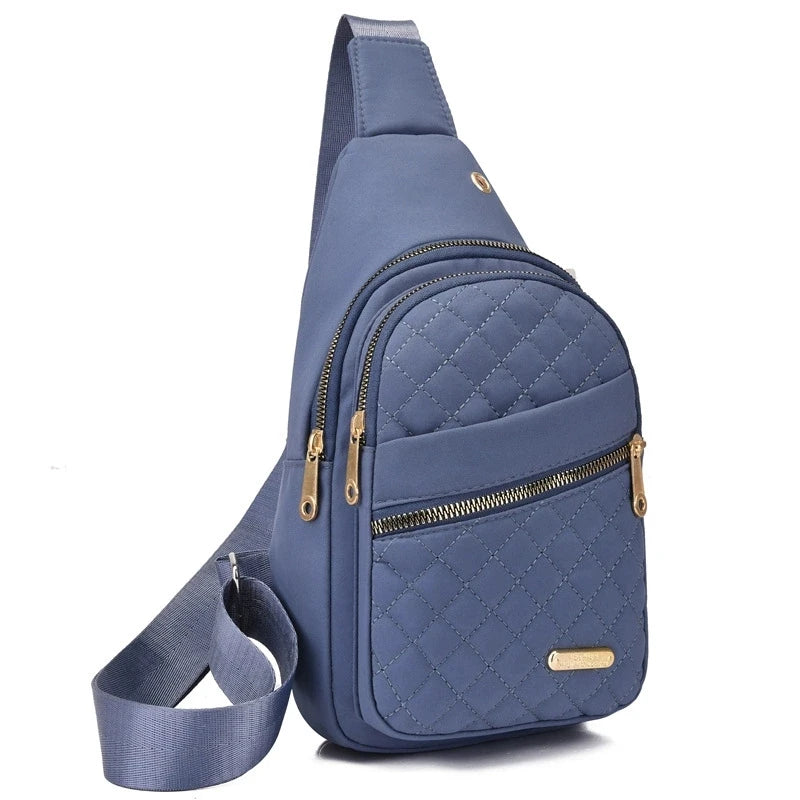Secure & Organized: Lightweight Oxford Sling with Interior Zipper Pocket - Shopulia