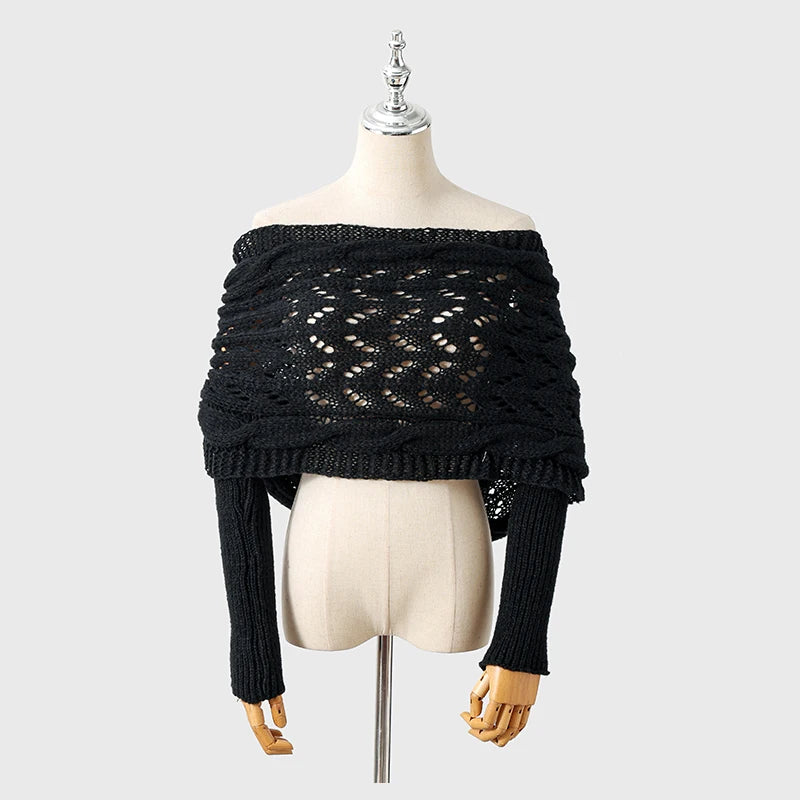 The CozeWrap: All-in-One Knitted Scarf with Sleeves | Winter Wear for Women - Shopulia