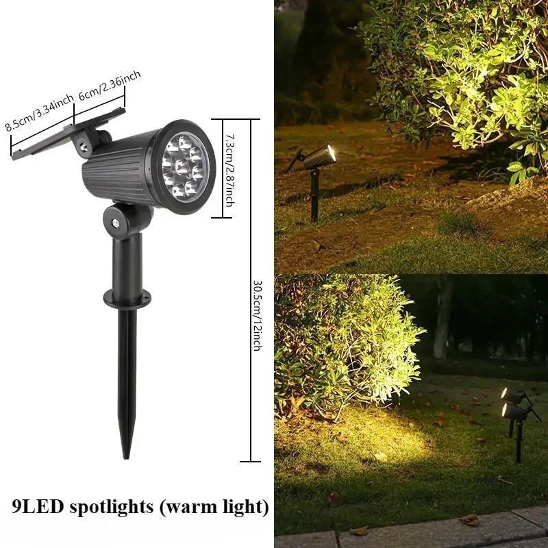 EcoGlow™ Solar Spotlights – 9 LEDs, IP65 Waterproof | Shopulia