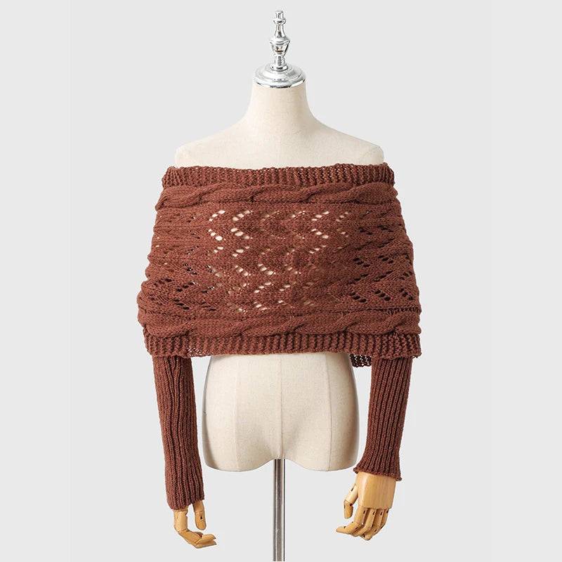 The CozeWrap: All-in-One Knitted Scarf with Sleeves | Winter Wear for Women - Shopulia