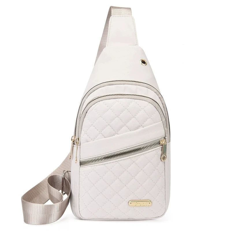 Secure & Organized: Lightweight Oxford Sling with Interior Zipper Pocket - Shopulia