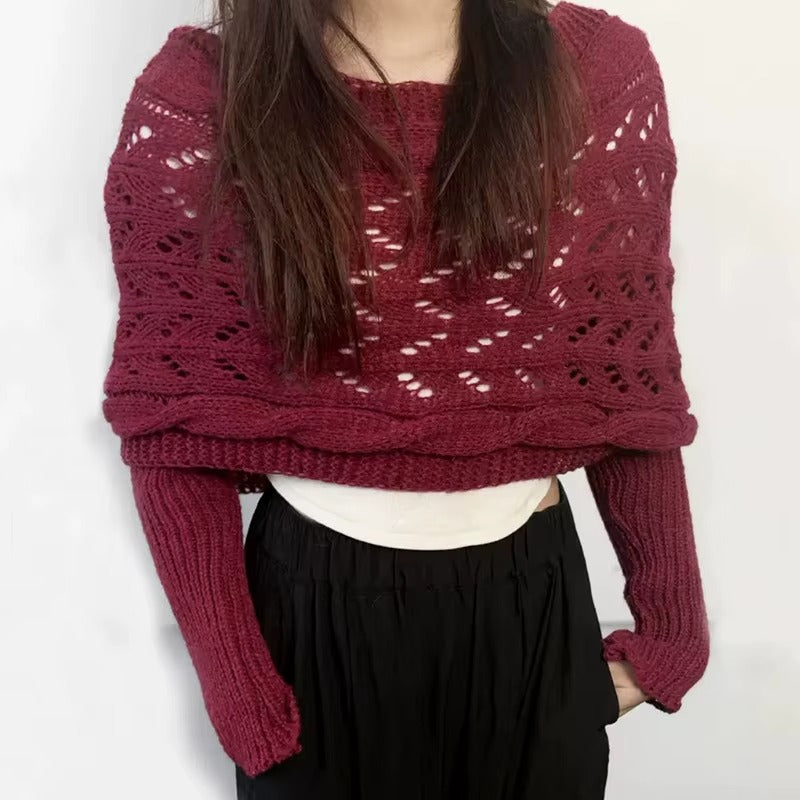 The CozeWrap: All-in-One Knitted Scarf with Sleeves | Winter Wear for Women - Shopulia