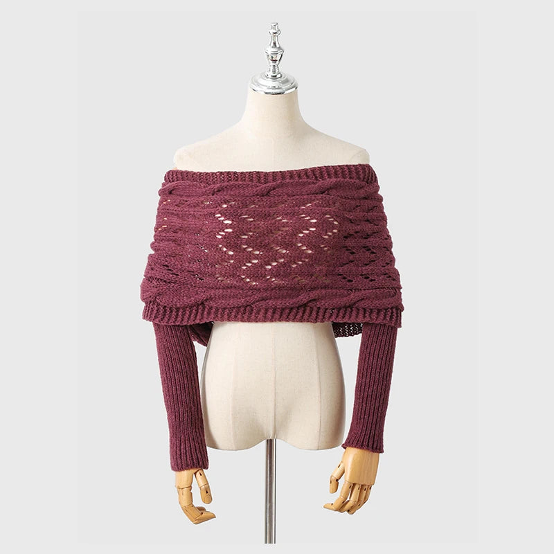 The CozeWrap: All-in-One Knitted Scarf with Sleeves | Winter Wear for Women - Shopulia