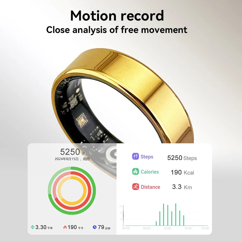 SR08 Smart Fitness Ring with Heart Rate and Blood Oxygen Monitoring