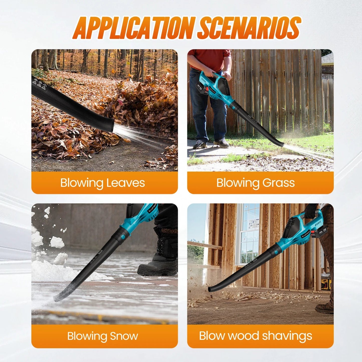 BlazeAir™ Brushless Electric Leaf & Snow Blower Shopulia