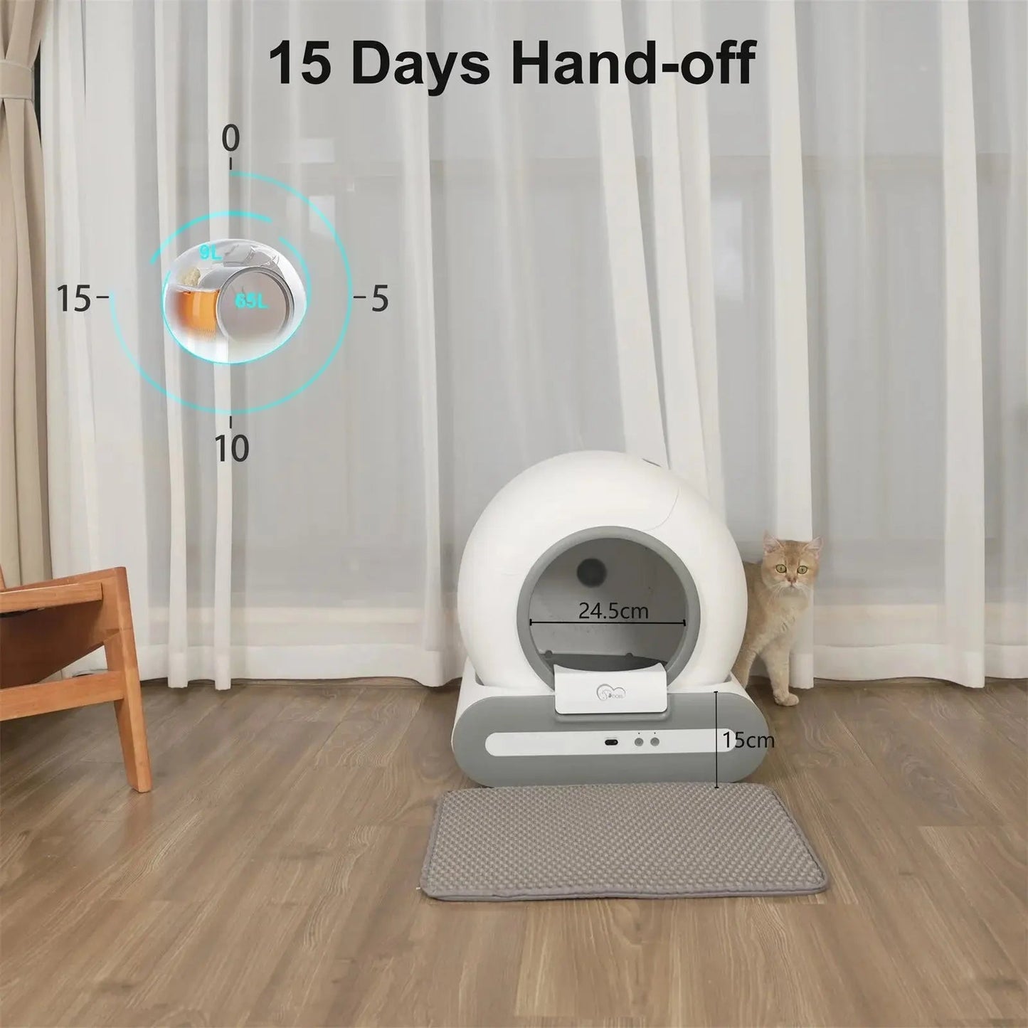Automatic Cat Litter Box Self Cleaning with App Control | Shopulia