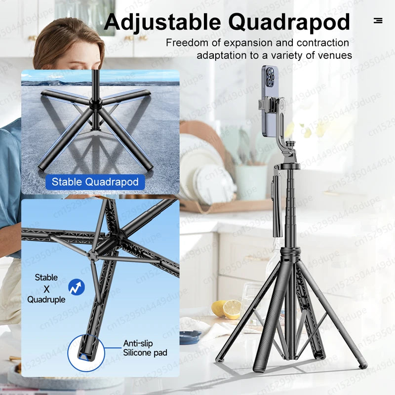 Tripod for Smartphone Light Camera,Tripods Stand with Wireless Bluetooth,Selfie Stick brackets with Phone Holder for Vlog/Video Shopulia