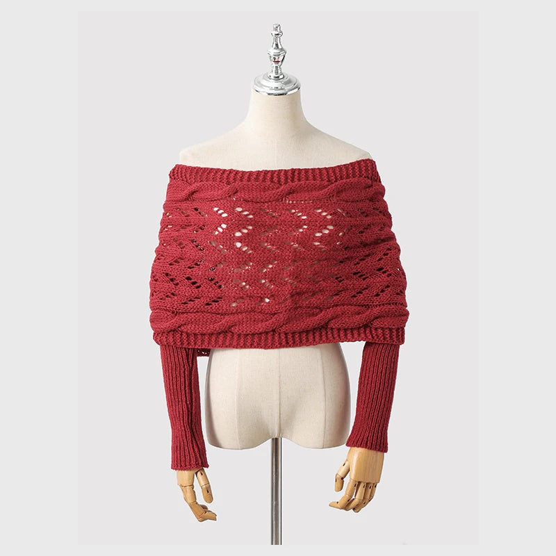 The CozeWrap: All-in-One Knitted Scarf with Sleeves | Winter Wear for Women - Shopulia
