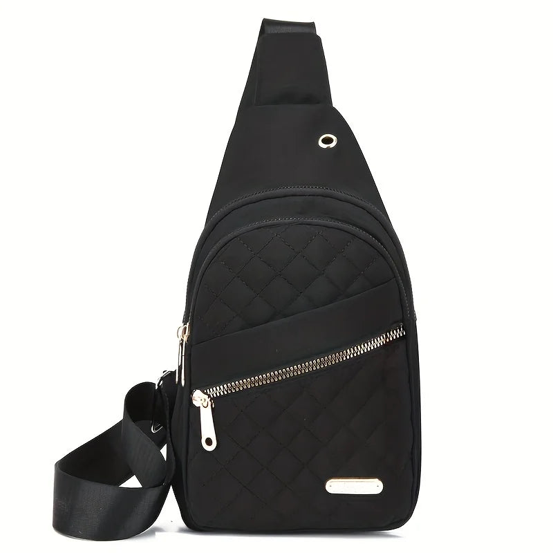 Secure & Organized: Lightweight Oxford Sling with Interior Zipper Pocket - Shopulia