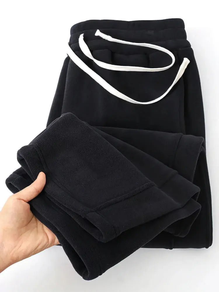 Vintage Thick Winter Casual Fleece Pants Men Wide leg Baggy Warm Sweatpants Male Drawing Jogger Pants Falls Trousers | Shopulia