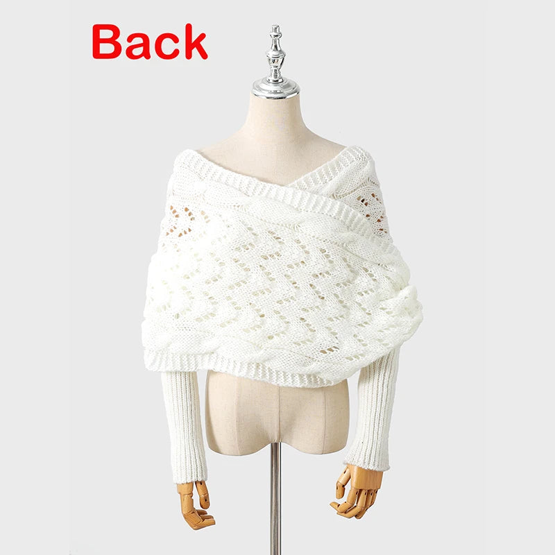The CozeWrap: All-in-One Knitted Scarf with Sleeves | Winter Wear for Women - Shopulia