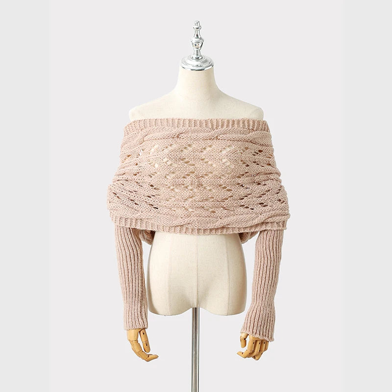 The CozeWrap: All-in-One Knitted Scarf with Sleeves | Winter Wear for Women - Shopulia