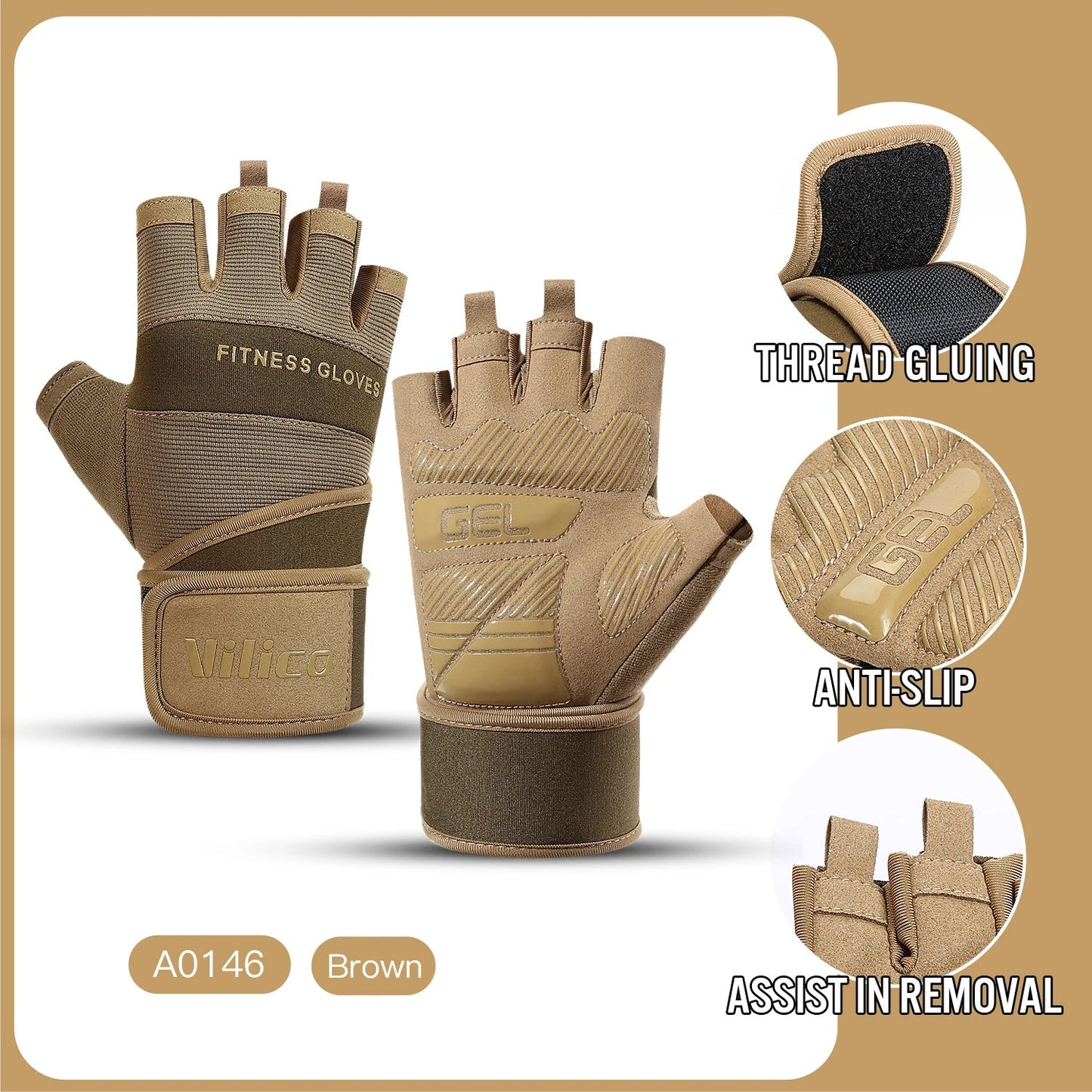 PowerLift™ Weightlifting Gloves Anti-Slip Shopulia