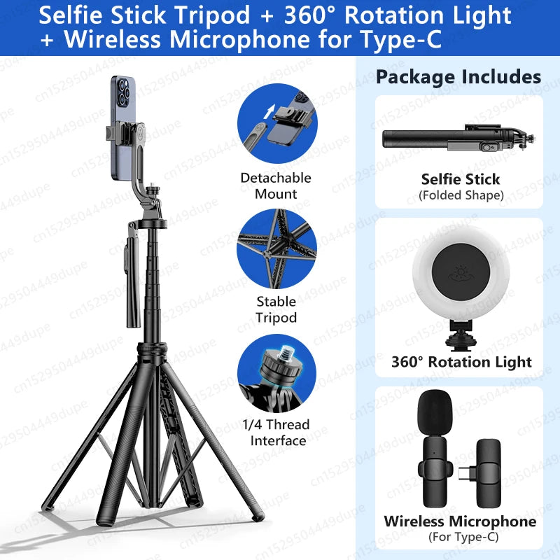 Tripod for Smartphone Light Camera,Tripods Stand with Wireless Bluetooth,Selfie Stick brackets with Phone Holder for Vlog/Video Shopulia