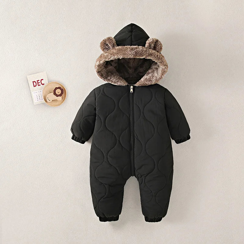 CozyBear™ Fleece Hooded Baby Boy Romper 0-2Y Shopulia