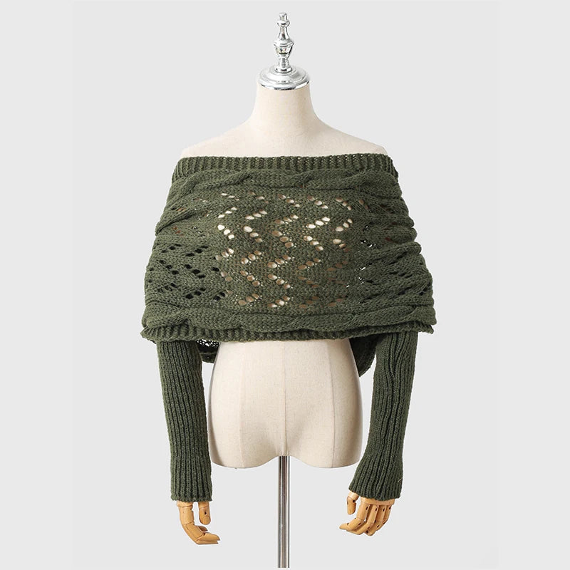The CozeWrap: All-in-One Knitted Scarf with Sleeves | Winter Wear for Women - Shopulia