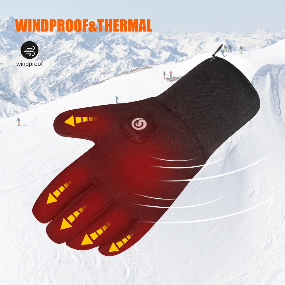 Winter Electric Heated Gloves With Battery Hand Warmer Heating Gloves Motorcycle Thermal Touch Screen Waterproof Bike Gloves Hot Shopulia