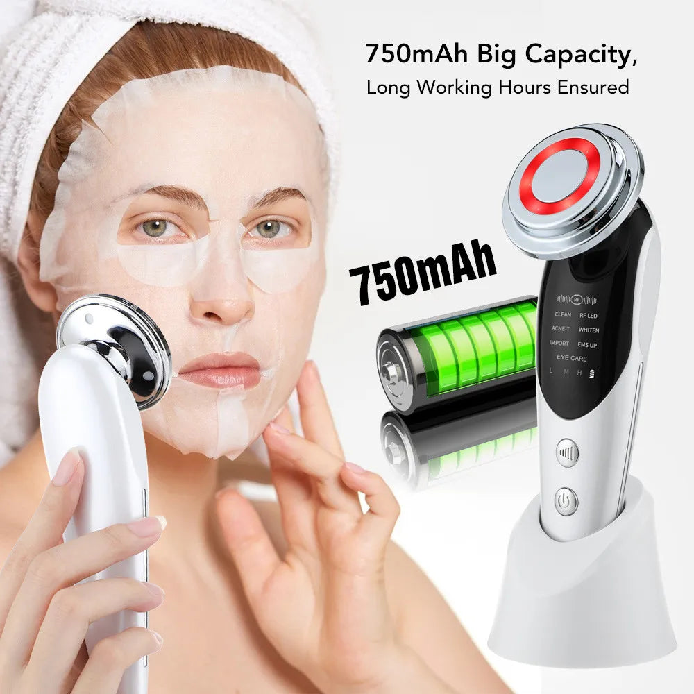 7-in-1 RF EMS Facial Massager – Anti-Aging, Skin Tightening & Light Therapy Wand