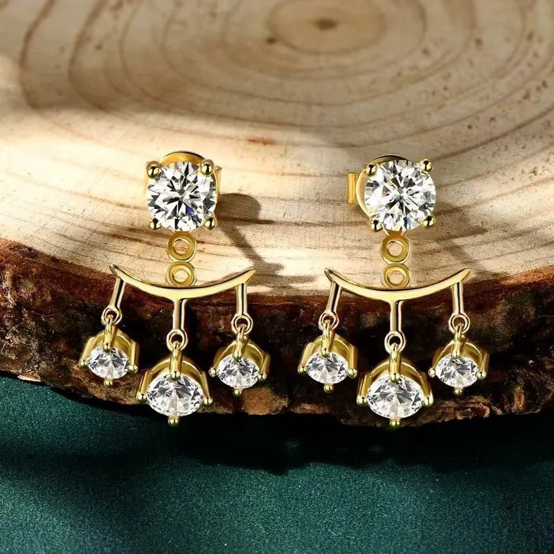 0.5ct 5mm Moissanite Stud Earrings | Double Wear 925 Sterling Silver Women's Jewelry | Shopulia