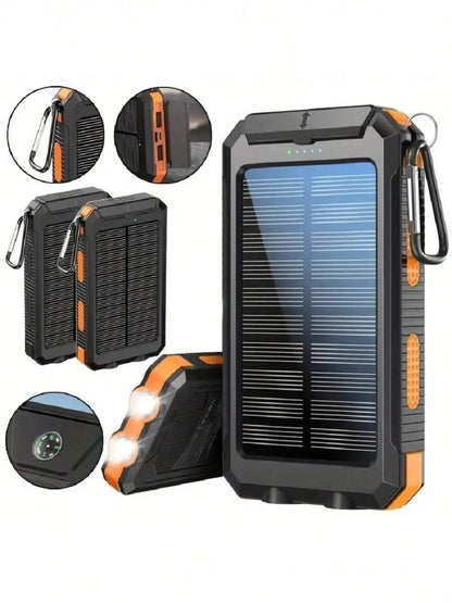 10000mAh Solar Power Bank | Portable Solar Charger with QC3.0 Dual USB for Travel Camping | Shopulia
