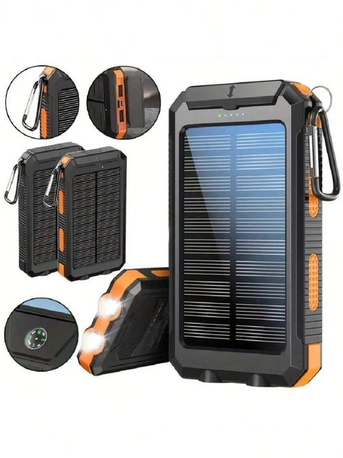 10000mAh Solar Power Bank | Portable Solar Charger with QC3.0 Dual USB for Travel Camping | Shopulia