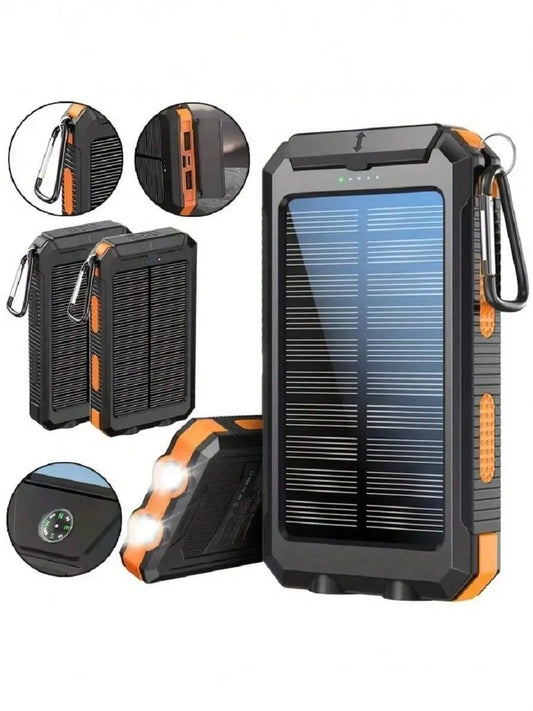 10000mAh Solar Power Bank | Portable Solar Charger with QC3.0 Dual USB for Travel Camping | Shopulia