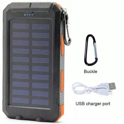 10000mAh Solar Power Bank | Portable Solar Charger with QC3.0 Dual USB for Travel Camping | Shopulia