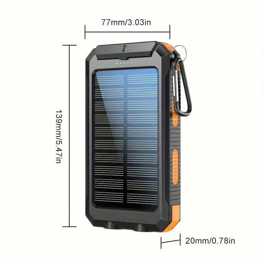 10000mAh Solar Power Bank | Portable Solar Charger with QC3.0 Dual USB for Travel Camping | Shopulia