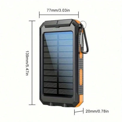 10000mAh Solar Power Bank | Portable Solar Charger with QC3.0 Dual USB for Travel Camping | Shopulia