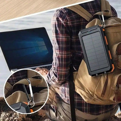 10000mAh Solar Power Bank | Portable Solar Charger with QC3.0 Dual USB for Travel Camping | Shopulia