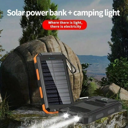 10000mAh Solar Power Bank | Portable Solar Charger with QC3.0 Dual USB for Travel Camping | Shopulia