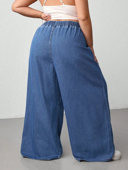 Plus Size Oversized Wide-Leg Jeans | CURVE+ Lightweight Summer Denim Pants | Shopulia