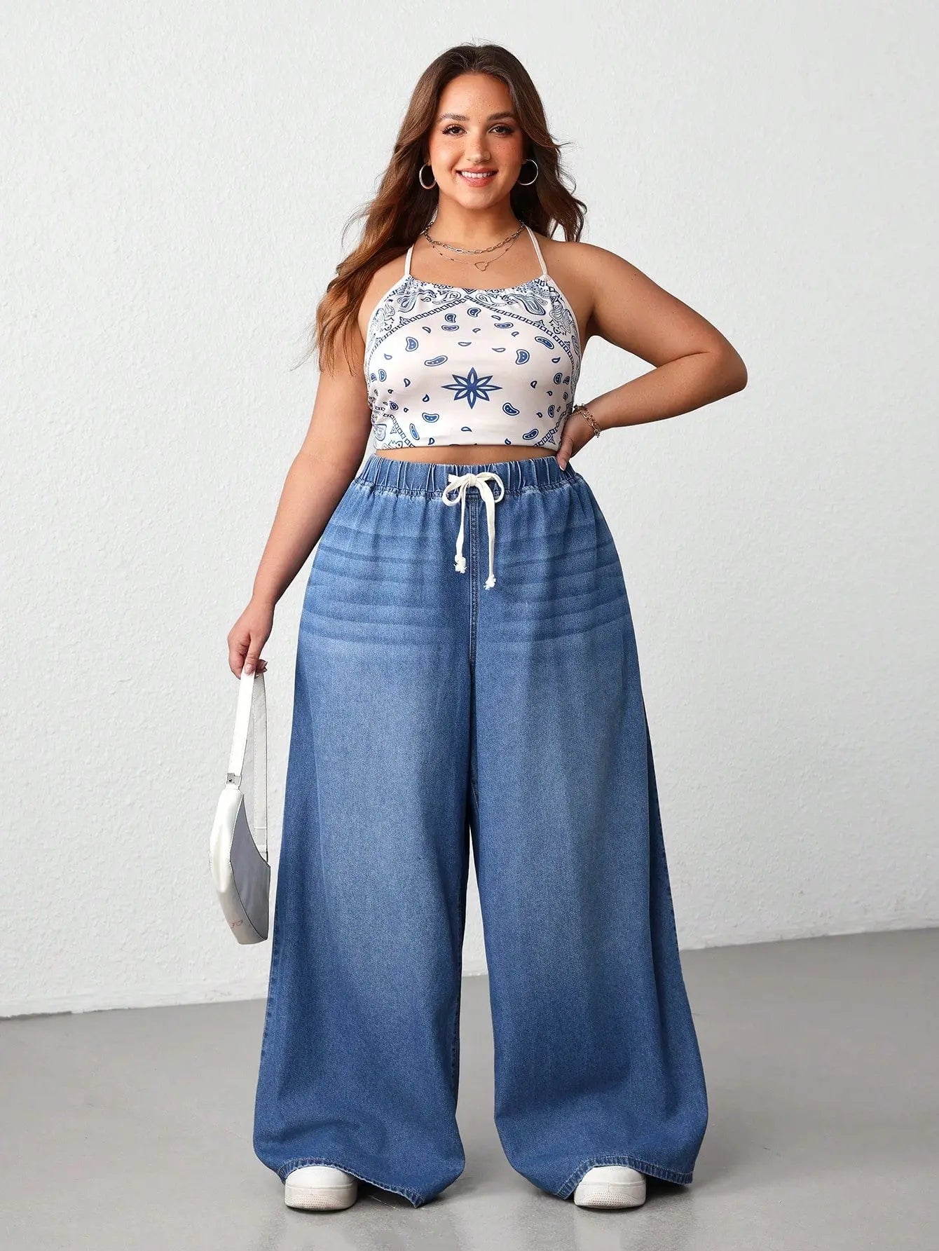 Plus Size Oversized Wide-Leg Jeans | CURVE+ Lightweight Summer Denim Pants | Shopulia