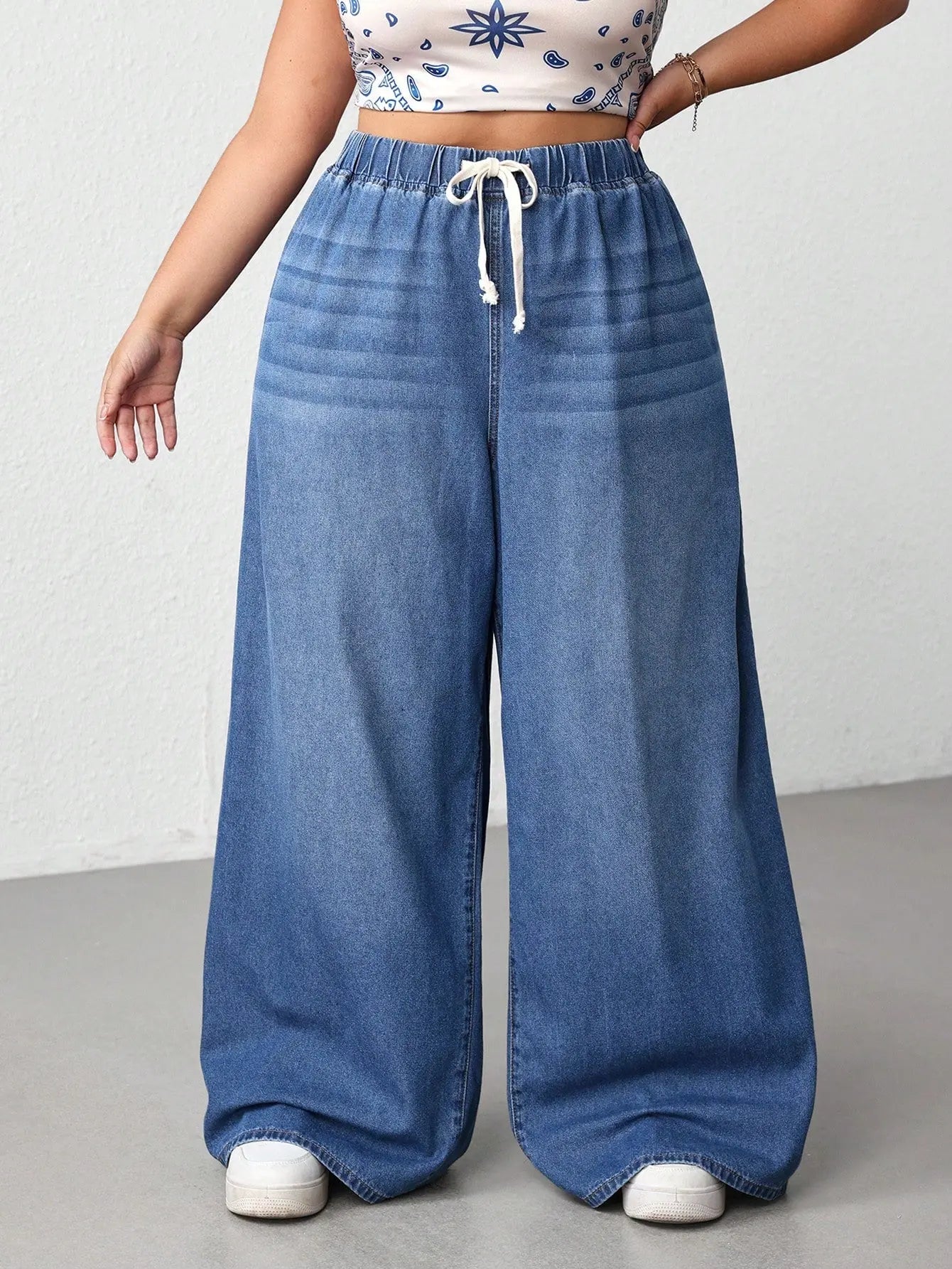 Plus Size Oversized Wide-Leg Jeans | CURVE+ Lightweight Summer Denim Pants | Shopulia