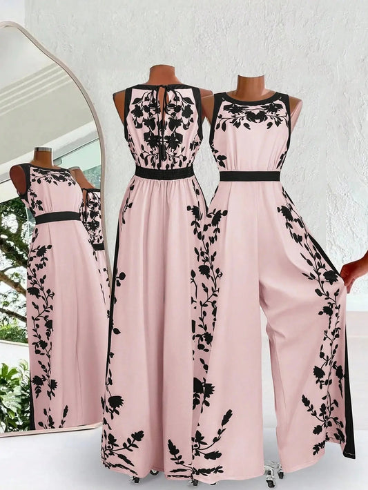 Plus Size Floral Jumpsuit for Women | Backless & Wide Leg by Clasi | Shopulia