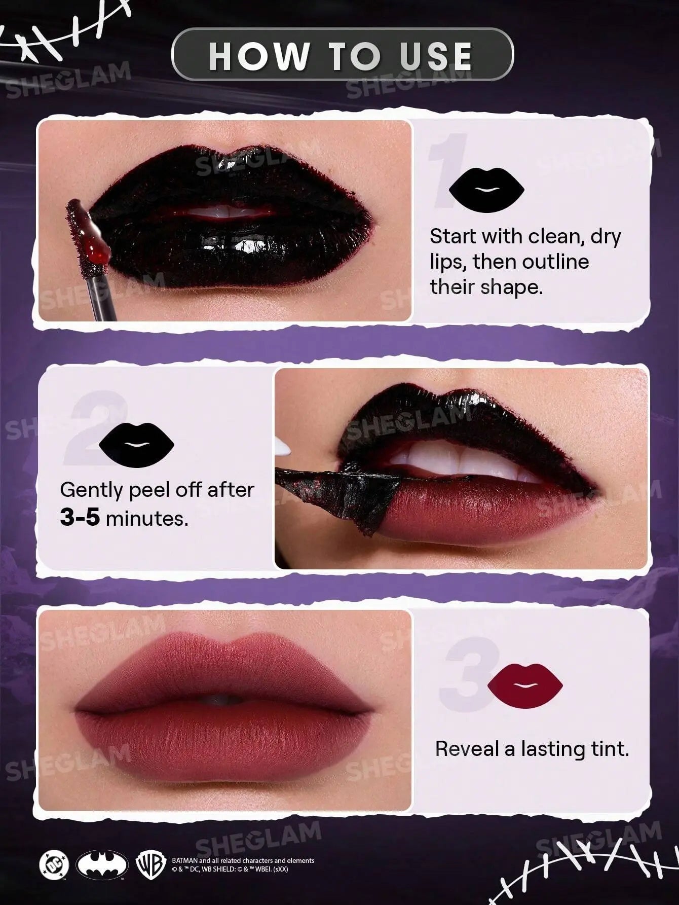Peel-Off Lip Tint Set - High Stakes Lip Combo | Long-Lasting Face Paint Lip Stain for Women & Girls | Ideal for Y2K Fancy Fashion | Shopulia